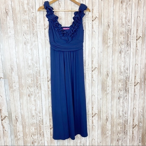 Lilly Pulitzer Leena Midi‎ Dress True Navy Sz XS - Picture 4 of 12